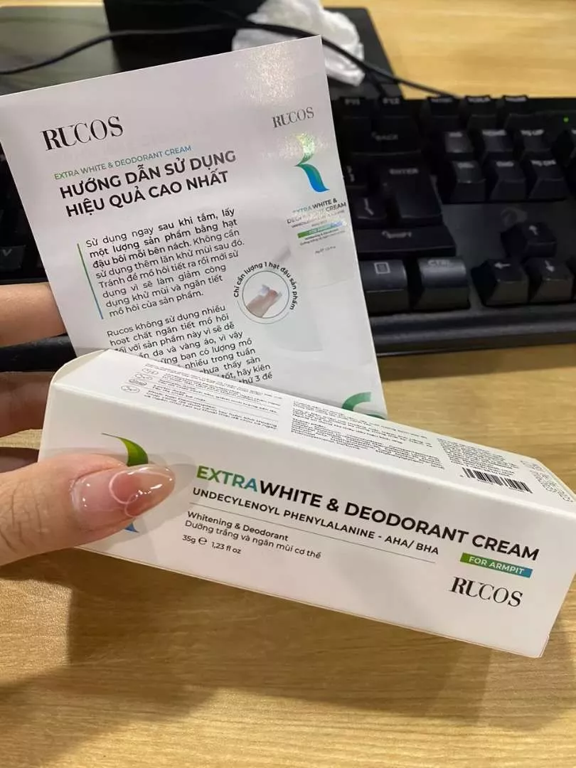 Kem trắng nách khử mùi, giảm thâm vùng mông, nách, bẹn Extra White & Deodorant Rucos