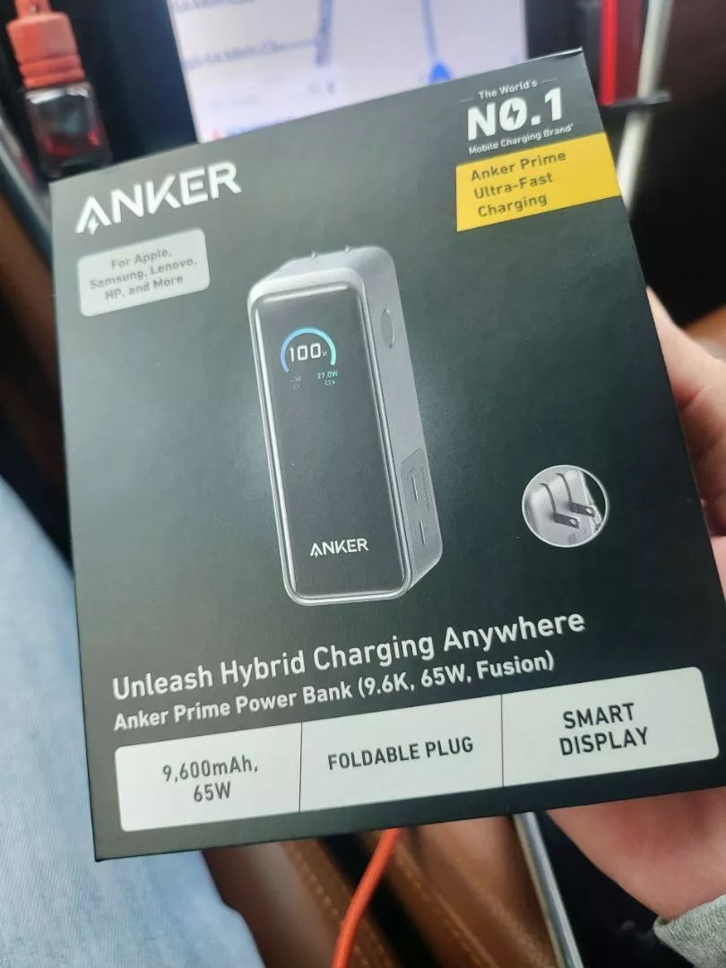 Sạc dự phòng Anker kiêm củ sạc 2in1 Prime Fusion 9600mAh 65W | 2 cổng USB-C | Màn hình | Sạc nhanh - A1339
