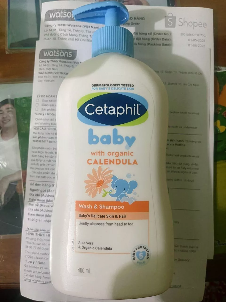 Sữa Tắm Gội Trẻ Em Cetaphil Baby Organic Calendula Tinh Chất Hoa Cúc 400ml