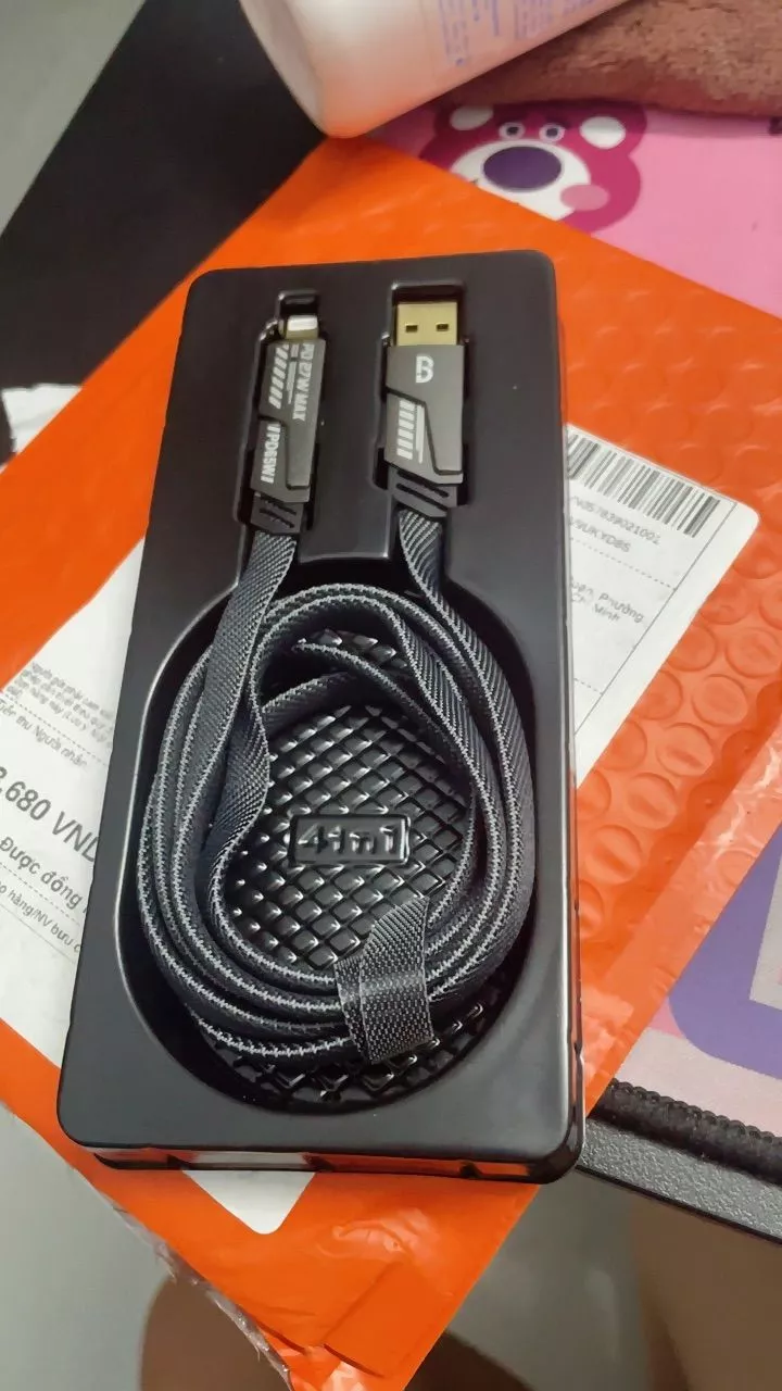 65W Sạc nhanh Đa năng GOOJODOQ, Nhiều cáp USB, Type-C, Micro cho Samsung Huawei