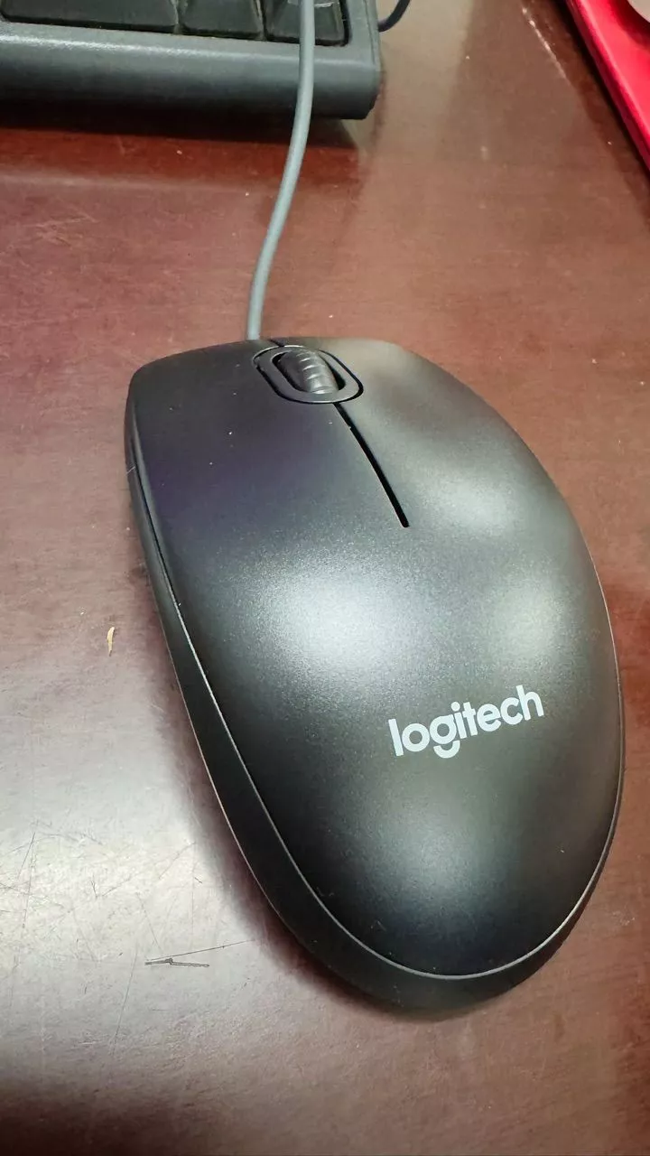 Chuột có dây Logitech B100 - Dây dài 1m8, thiết kế ôm tay, thuận cả 2 tay
