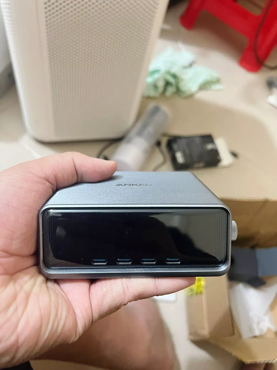Trạm sạc nhanh Anker GaNPrime 250W - 6 cổng 4C2A - Màn hình LCD - Nút vặn tuỳ chỉnh - Hỗ trợ app - A2345