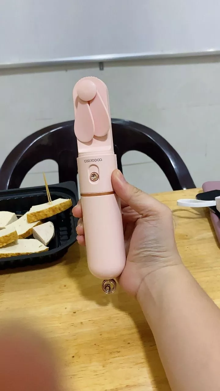 Quạt mini cầm tay GOOJODOQ, 3 tốc độ, cánh quạt bền bỉ sạc Type-c