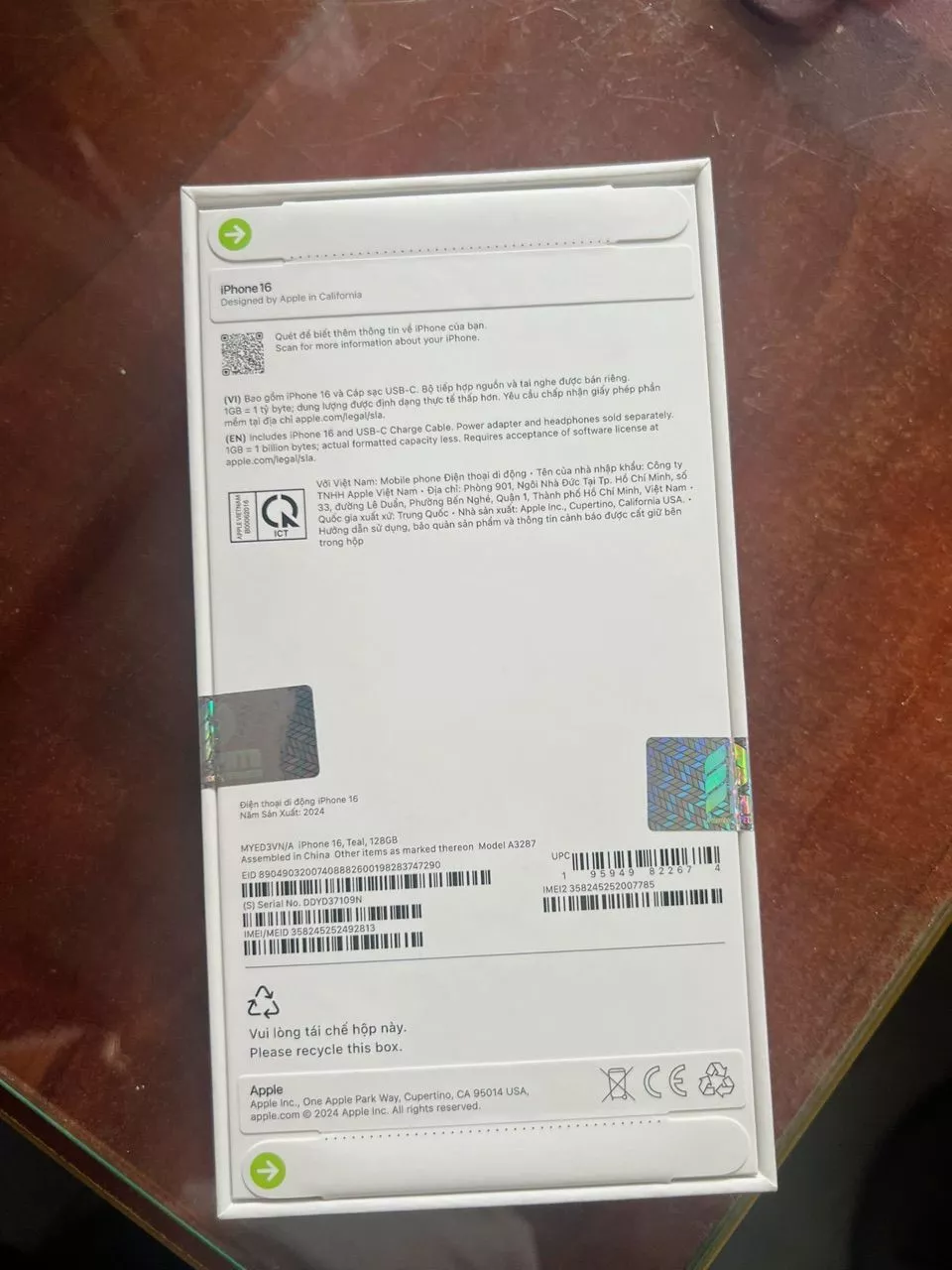 Điện thoại Apple iPhone 16 128GB