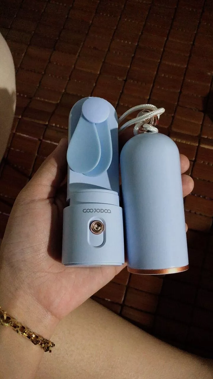Quạt mini cầm tay GOOJODOQ, 3 tốc độ, cánh quạt bền bỉ sạc Type-c