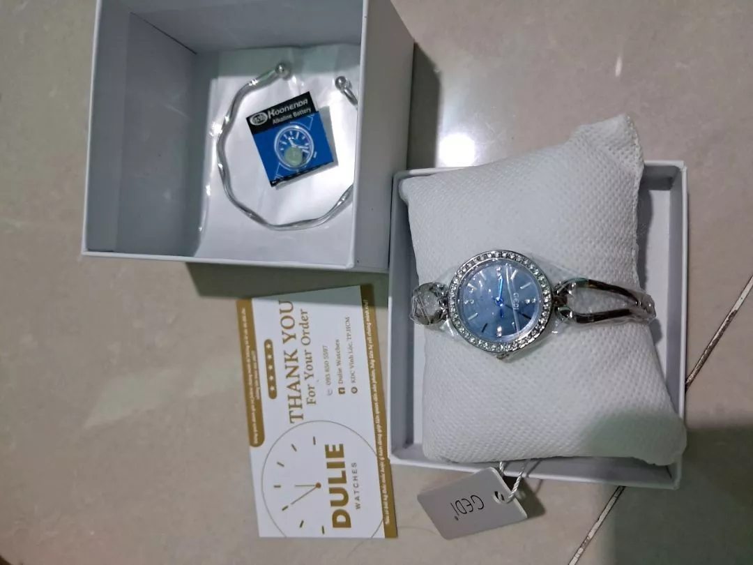 Đồng Hồ Nữ GEDI Đính Hạt Thời Trang Mặt Tròn, Viền Đính Hạt Thời Trang, Thiết Kế Hiện Đại Đơn Giả