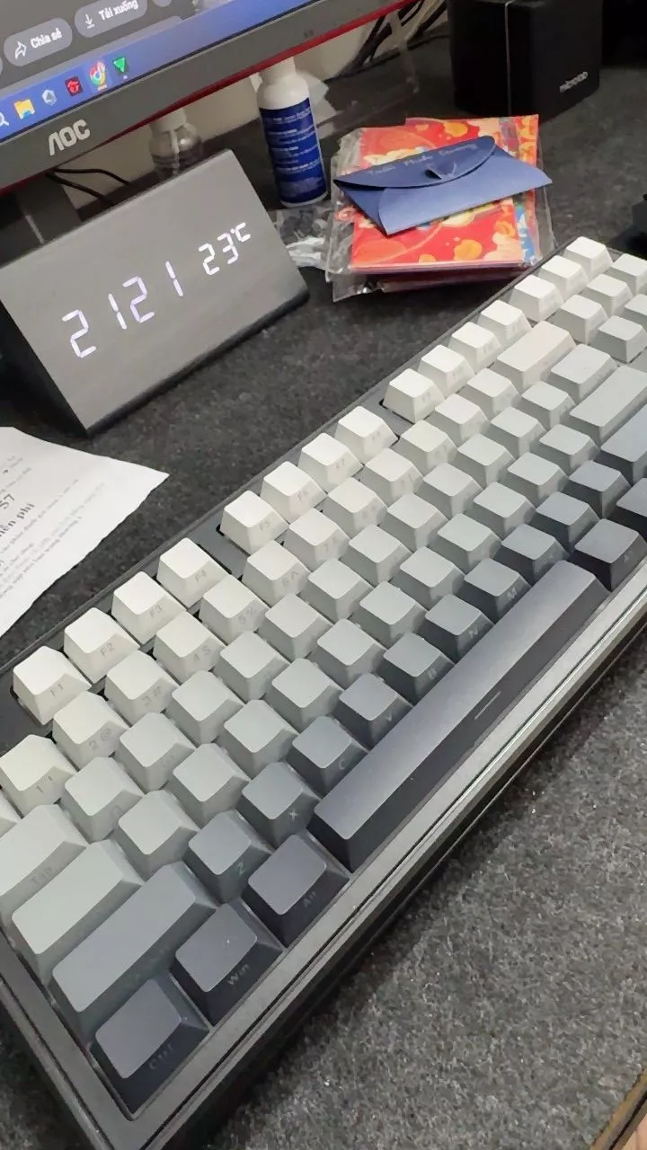 Bàn Phím Cơ Silent Xinmeng M87 V2 Không Dây Bluetooth Gaming LED RGB Pro App Custom Hotswap , 3 Mode