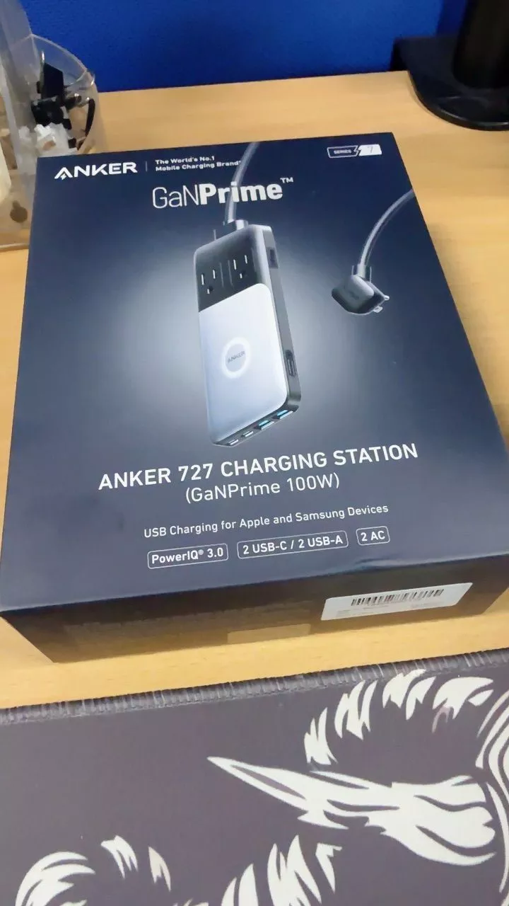 Trạm sạc đa năng Anker 727 GaNPrime 100W 2 cổng USB-C, 2 cổng USB-A và 2 ổ cắm AC sạc cùng lúc 6 thiết bị - A9126