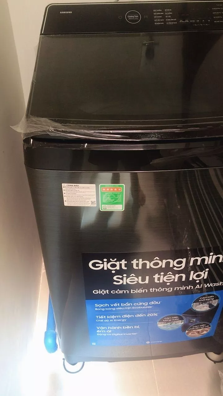 Máy Giặt Samsung Bespoke AI Cửa Trên 13 kg WA80F13S5BSV - AI Wash cảm biến bảo vệ vải, màu Đen