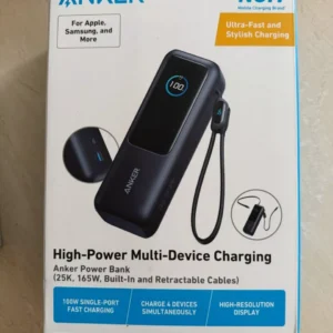 [ANKER] Sạc dự phòng Anker Zolo 25.000mAh | Công suất 165W | Tích hợp 2 cáp USB-C có thể rút gọn | Có màn hình - A1695