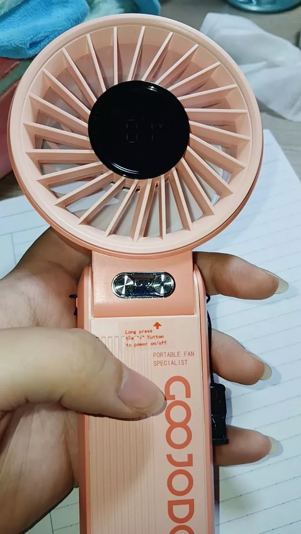 【Bảo hành tại địa phương】 GOOJODOQ Quạt gấp 3 trong 1 180° im lặng 100 cấp độ có thể điều chỉnh siêu năng lượng gió Quạt di động Màn hình LED