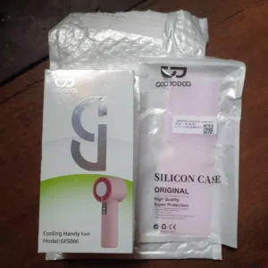 [Mới 2025]Quạt cầm tay mini Goojodoq tốc độ cao, điều chỉnh vô hạn 100 cấp độ, làm mát nhanh với miếng đệm chườm lạnh