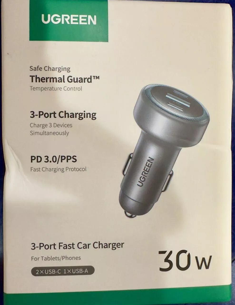 Sạc Xe Hơi UGREEN PD30W USB C Sạc Nhanh Cho iPhone 16 Pro Max 15 Sạc Nhanh Cho Điện Thoại Di Động USB C Xe Hơi