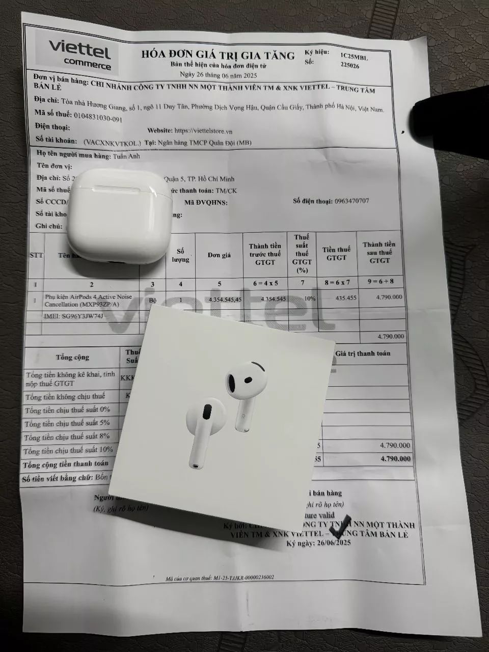 Tai nghe AirPods 4 Khử ồn chủ động Chính hãng