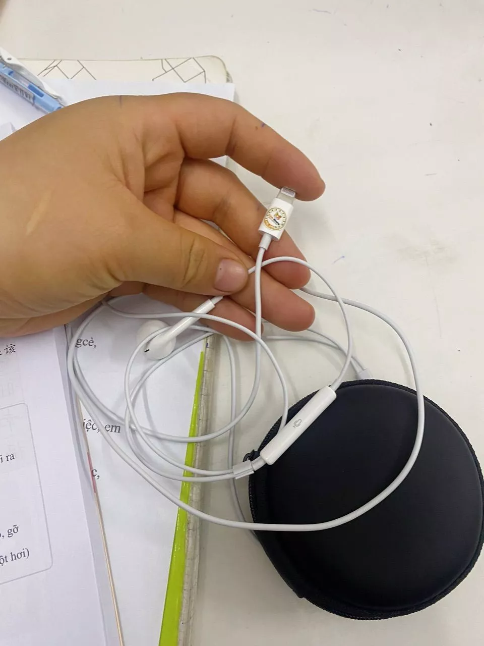 Tai nghe có dây Jack dẹt zin bóc máy, không cần bluetooth chính hãng | Bảo hành 12 tháng