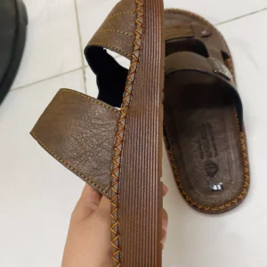 Dép da nam trung niên,đẹp cao cấp, đế cao 2m5cm - Chất liệu da MICOROFIBER Nhập Khẩu D72