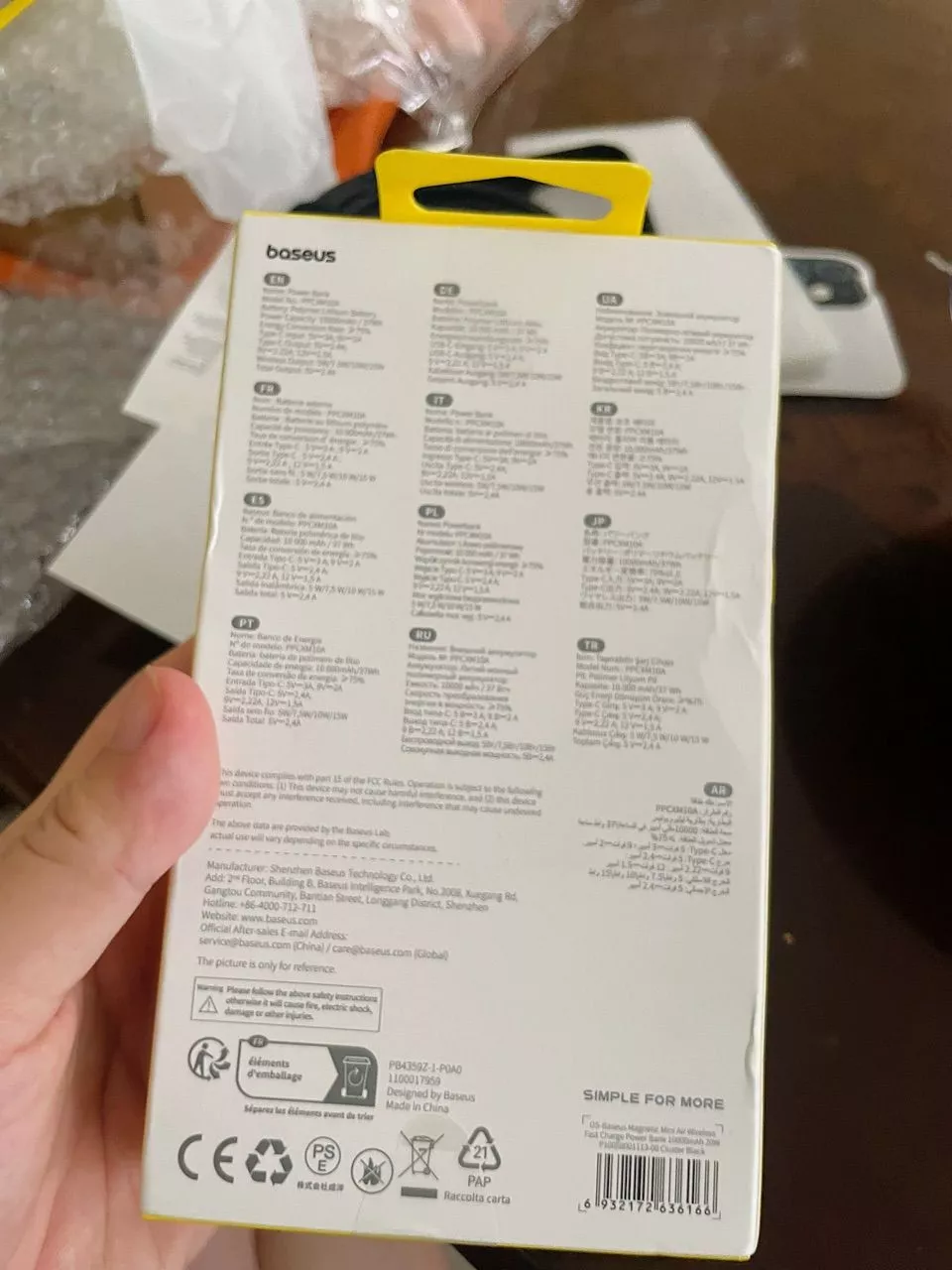 Pin sạc dự phòng không dây FM11 22.5W BASEUS 10000mah mini có nam châm thích hợp cho phone