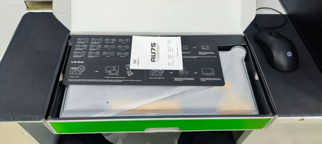 Bàn phím cơ Aula Au75 - 3 mode kết nối - Mạch xuôi - Led RGB - Núm vặn - Có app tùy chỉnh