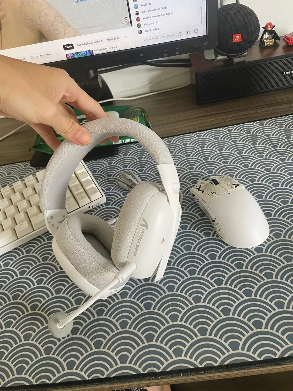 Tai nghe Gaming Attack Shark L80 Pro - 3 mode kết nối- Âm Bass 3D - Hỗ trợ Micro đàm thoại - Độ trễ 2ms - Đã turn sẵn