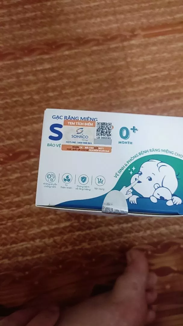 Gạc vệ sinh răng miệng cho bé Sachi 0M+ (Hộp 30 gói)