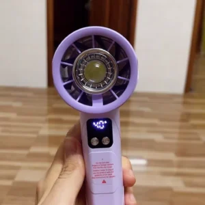 Quạt turbo đa chức năng tốc độ cao Goojodoq tiếng ồn thấp kiểu Mecha có đèn pin LED, màn hình kỹ thuật số và móc treo