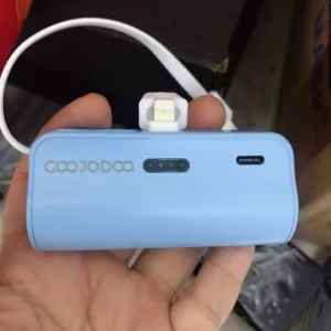 GOOJODOQ 5000mah Mini Power Bank cho iPhone Android Phone Cáp tích hợp Bộ sạc di động nhỏ gọn Lightning & Type C
