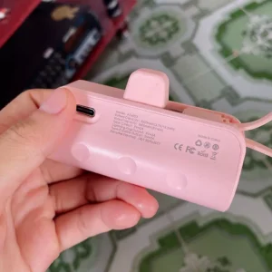 GOOJODOQ 5000mah Mini Power Bank cho iPhone Android Phone Cáp tích hợp Bộ sạc di động nhỏ gọn Lightning & Type C