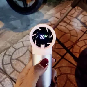 Quạt cầm tay mini tốc độ cao Goojodoq 100 tốc độ có màn hình LED, dây đeo cổ
