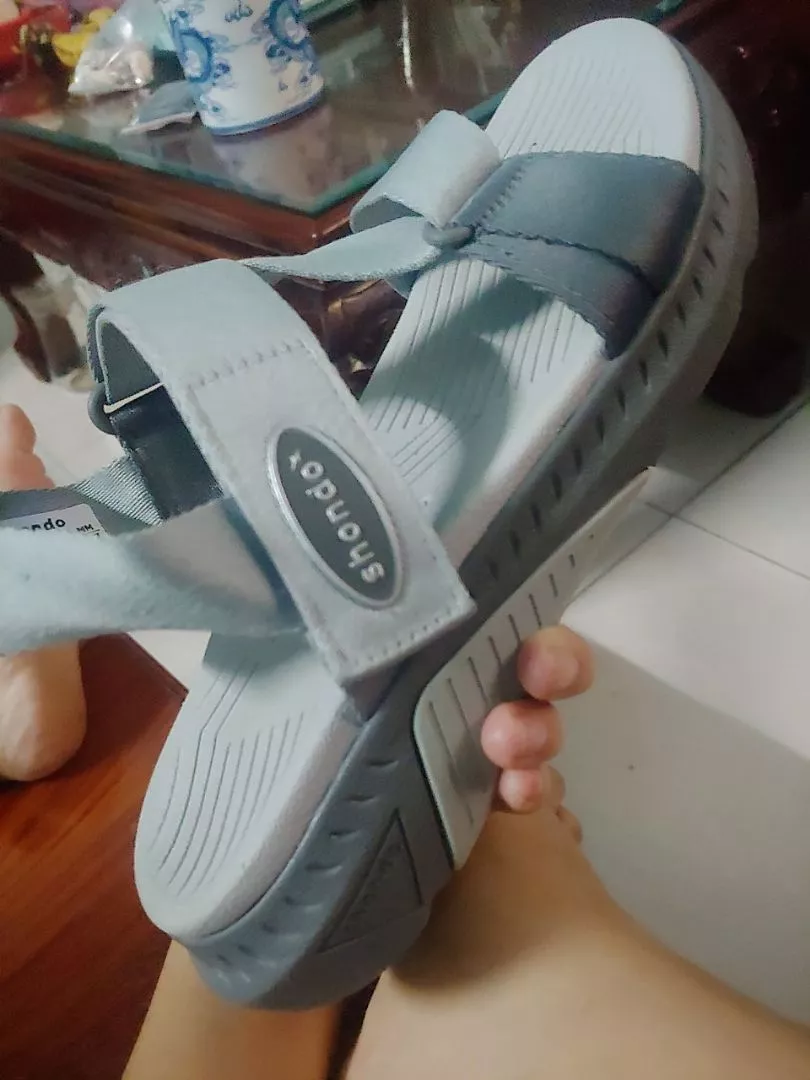 Giày Sandal Nam Nữ Shondo F7R Nhẹ Đi Học Đi Chơi Màu Xám F7R2021