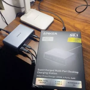 Trạm sạc nhanh Anker Prime 200w GaN 6 cổng | PD sạc nhanh 100W tối đa, sạc tối ưu (Dây 2 chấu) - A2683