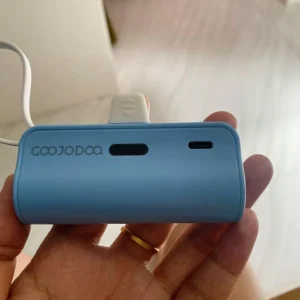 GOOJODOQ 5000mah Mini Power Bank cho iPhone Android Phone Cáp tích hợp Bộ sạc di động nhỏ gọn Lightning & Type C