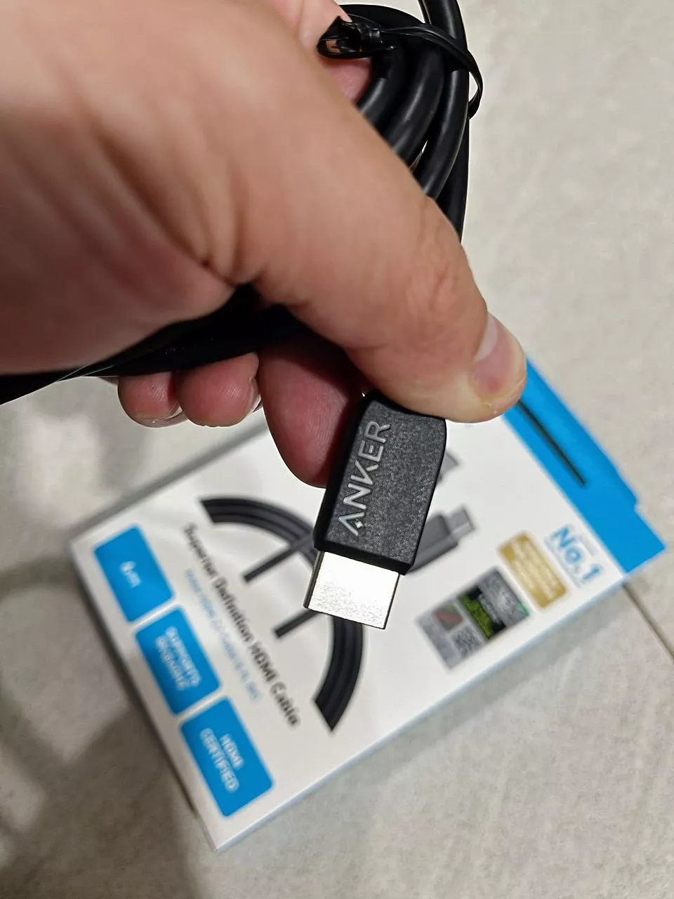Cáp chuyển đổi Anker HDMI to HDMI Cord | Dài 1.8m | HDMI 2.1 48 Gbps | Hỗ trợ 8K@60Hz - A8742