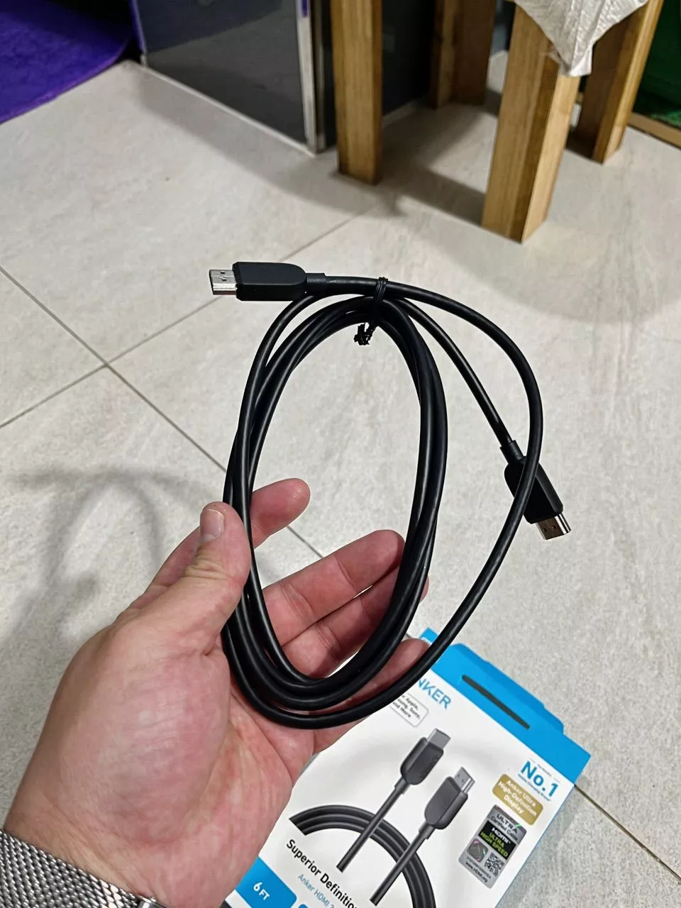 Cáp chuyển đổi Anker HDMI to HDMI Cord | Dài 1.8m | HDMI 2.1 48 Gbps | Hỗ trợ 8K@60Hz - A8742