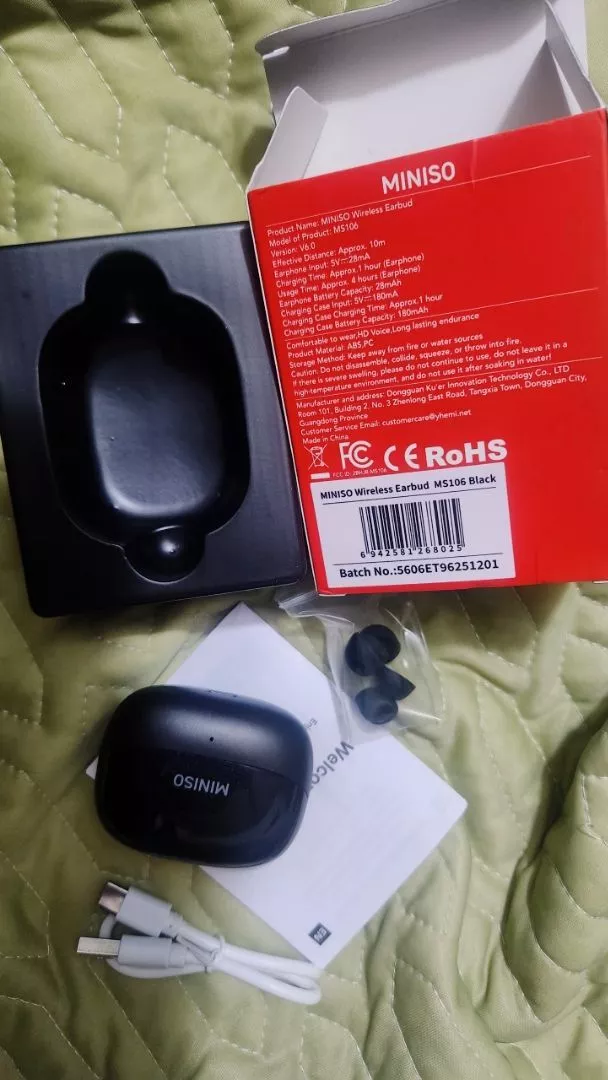 Miniso MS106 Tai nghe dịch không dây AI nghe nhét tai Tai nghe chơi game Chống nước IPX5 Âm thanh nổi HiFi