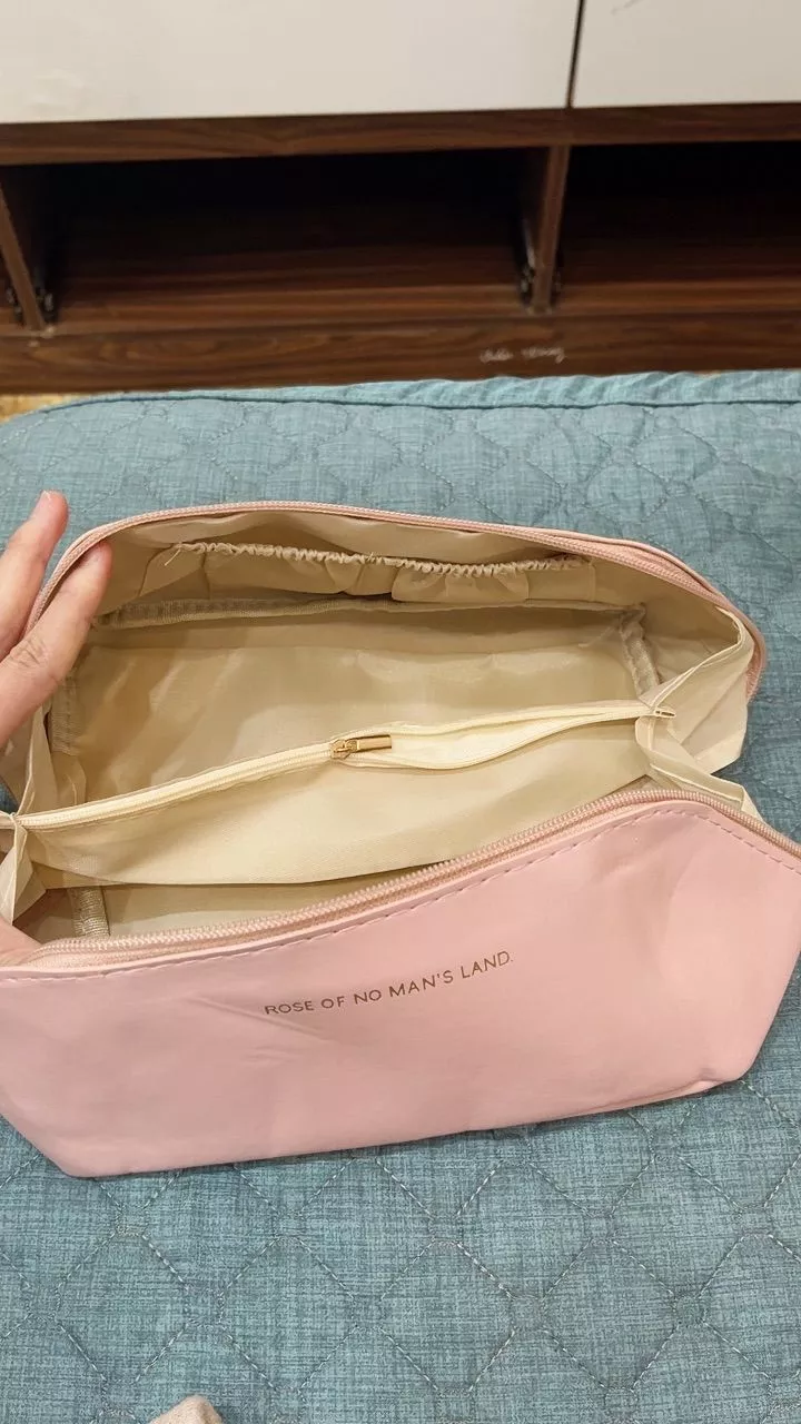 Túi đựng mỹ phẩm cỡ lớn chống nước, túi makeup du lịch da PU phong cách Hàn Quốc