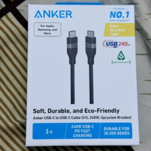 [iPhone 15-17, Android] Cáp sạc nhanh Anker 240W dây bện Nylon USB-C to USB-C dài 0.9m- A82E2