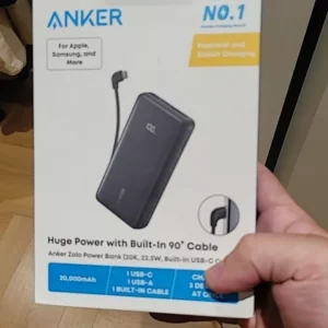 [SVIP] Sạc dự phòng Anker Zolo 20.000mAh | Tích hợp cáp USB-C | Sạc nhanh 22.5W | 2 Cổng 1C1A - A110E