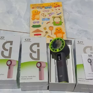 Quạt mini tốc độ cao GOOJODOQ 100 bánh răng GFS006 làm mát bằng đá màn hình kỹ thuật số quạt turbo có thể điều chỉnh