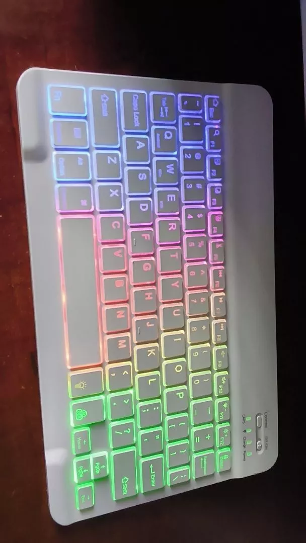 Bàn phím Bluetooth có đèn nền GOOJODOQ có đèn LED cho máy tính bảng iPad Android