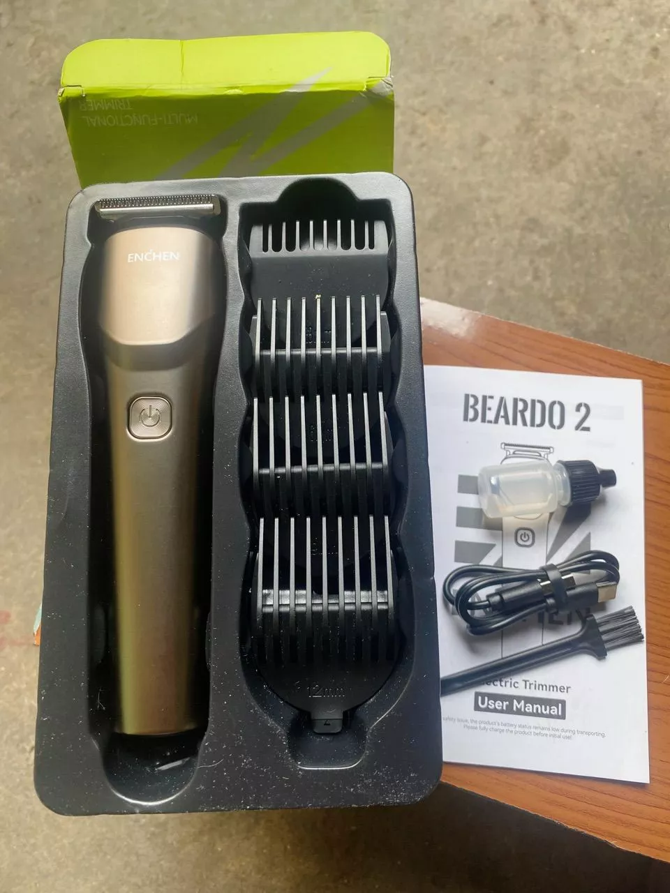 Tông đơ cắt tóc Enchen Beardo 2 tốc độ cao, lưỡi thép không gỉ, tặng 4 cử tạo kiểu - BH 12 tháng