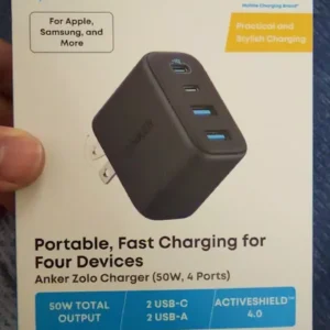 [NEW] Củ sạc nhanh Anker Zolo 50W | 4 cổng (2*USB-C & 2*USB-A) | Chân gập gọn nhẹ | Sạc nhanh đa thiết bị - A121E