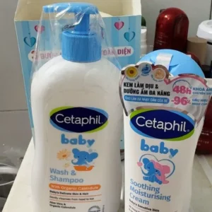 Combo Dầu massage dưỡng ẩm 200ml & Sữa tắm gội hoa cúc hữu cơ 400ML & Kem dưỡng ẩm và làm dịu 100G