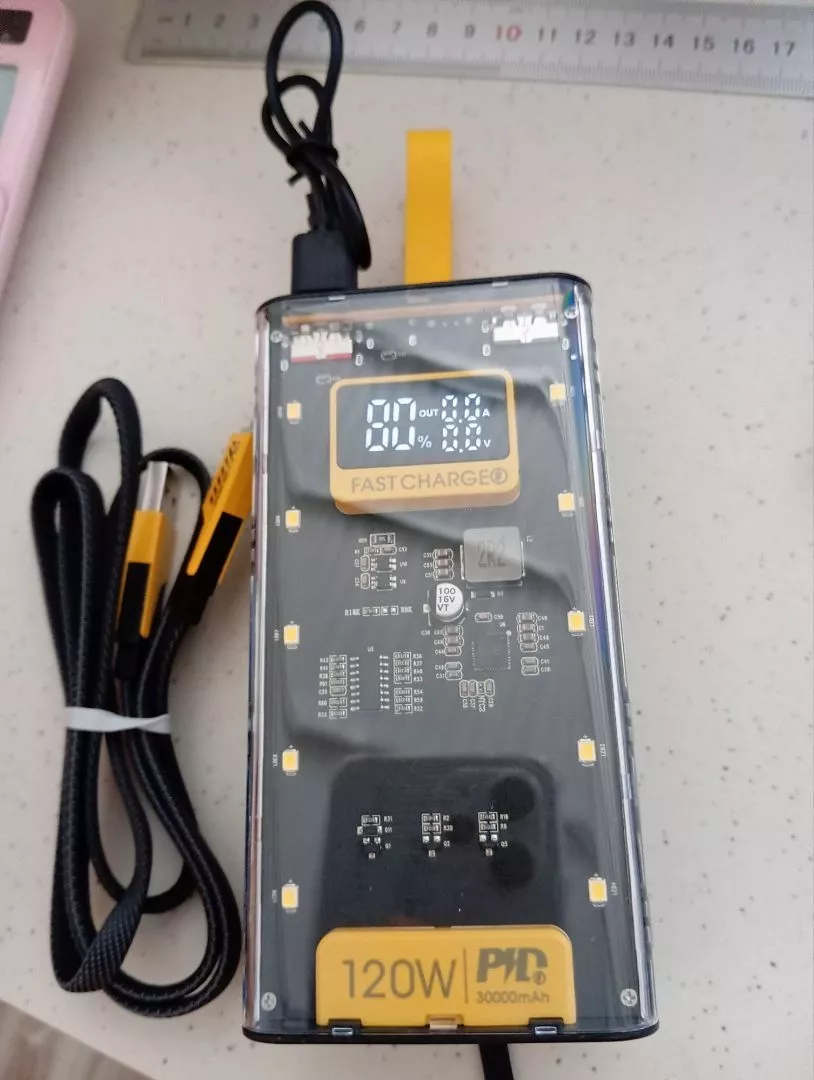 Sạc điện thoại 120W dung lượng 50.000mAh, sạc nhanh PD 22.5W, kèm 4 cáp sạc, có đèn led - AUDIO365