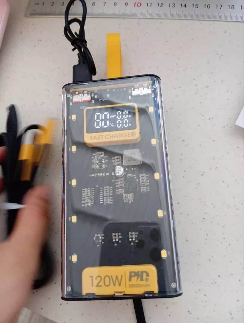 Sạc điện thoại 120W dung lượng 50.000mAh, sạc nhanh PD 22.5W, kèm 4 cáp sạc, có đèn led - AUDIO365