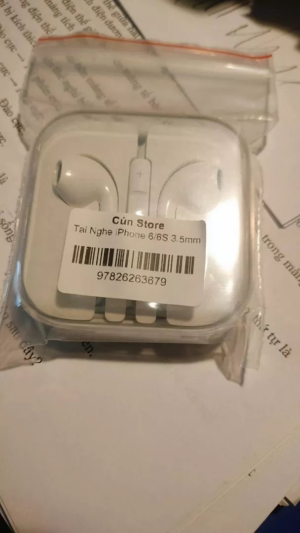 Tai nghe có dây Jack 3.5mm cho 6s, Laptop zin bóc máy | Bảo hành 12 tháng