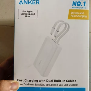 [ANKER] [Samsung/iPhone 15-17] Sạc dự phòng ANKER Zolo 20kmAh 45W | 2 cổng 1C1A | Tích hợp 2cáp USB-C - A1681C