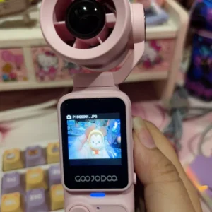 Quạt máy ảnh cầm tay GOOJODOQ GFS025, 100 cài đặt tốc độ quạt, tích hợp ảnh / video, hệ thống độc lập kép, chia sẻ dữ liệu liền mạch, khe cắm thẻ SD.