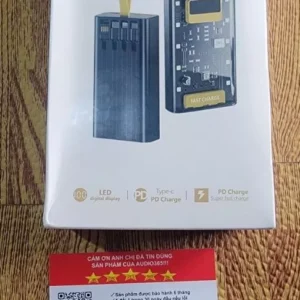 Bộ sạc 50.000mAh, công suất120W, sạc nhanh PD 22.5W, kèm 4 cáp sạc, có đèn led - AUDIO365