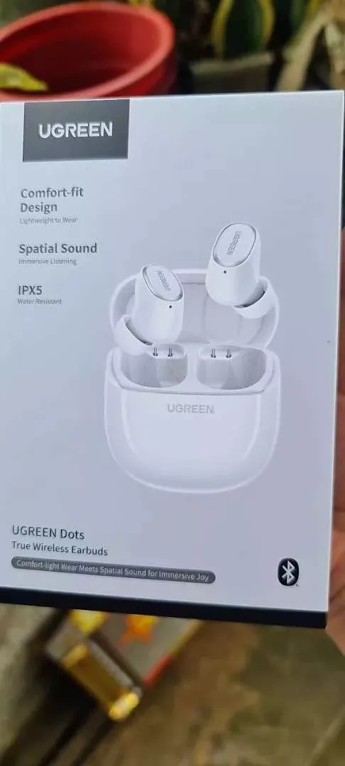 Tai nghe UGREEN Dots Bluetooth 6.0TWS Hỗ trợ 2 Mic Bộ mã âm AAC / SBC Âm thanh âm thanh Hi-Pure Âm thanh không gian Âm có độ trễ thấp Điều khiển ứng dụng Tai nghe không dây