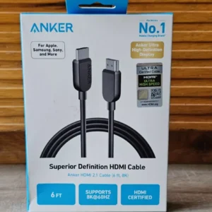 Cáp chuyển đổi Anker HDMI to HDMI Cord | Dài 1.8m | HDMI 2.1 48 Gbps | Hỗ trợ 8K@60Hz - A8742